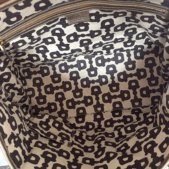 EUC [Gucci] Authenticated Monogram Canvas Jolicoeur Tote Handbag Beige w/ Gold - Picture 11 of 16